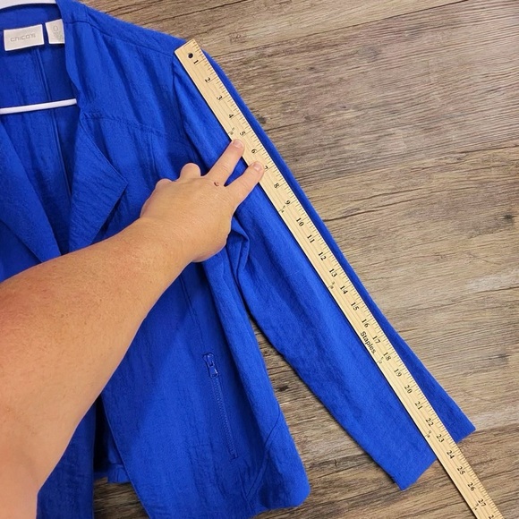Chico's Royal Blue Textured Jacket Blazer - Picture 7 of 7